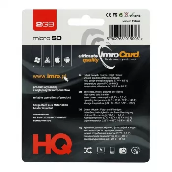 IMRO Κάρτα Μνήμης microSD 2GB με Προσαρμογέα SD