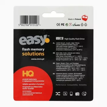 IMRO pendrive EASY (ECO) 16GB USB 2.0 Flash Drive - Μαύρο