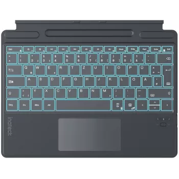 Inateck Surface Pro 8/9/X/11 πληκτρολόγιο – γκρι, γερμανικό QWERTZ, με οπίσθιο φωτισμό και touchpad