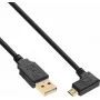InLine Καλώδιο Micro-USB 2.0, USB-A Βύσμα σε Micro-B Βύσμα Γωνιακό, Επιχρυσωμένες Επαφές, 0,5 m
