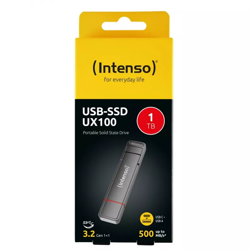 Intenso UX100 1TB εξωτερικός SSD, USB 3.2 Gen 1, μαύρο