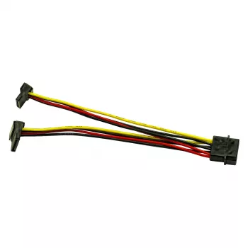 Inter-Tech καλώδιο προσαρμογέα Molex σε 2x SATA ρεύμα 90°, 0,15 m
