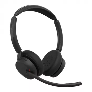 Jabra Evolve3 45 UC Stereo Headset, Link 390c, Σταθμός φόρτισης, Μαύρο