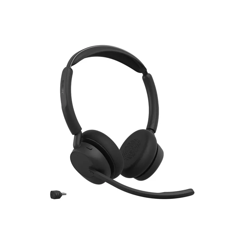 Jabra Evolve3 45 UC Stereo Headset, Link 390c, Σταθμός φόρτισης, Μαύρο