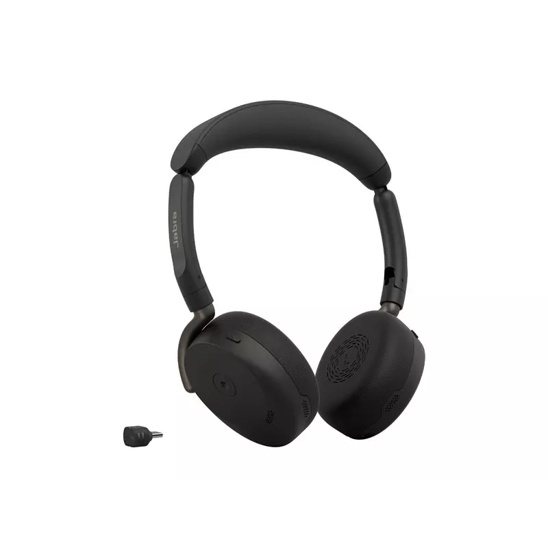 Jabra Evolve3 65 Flex MS Ασύρματο Bluetooth On-Ear Headset με προσαρμογέα Link 390c, Μαύρο