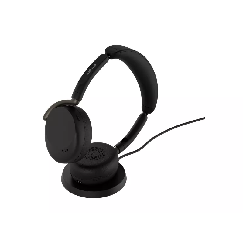 Jabra Evolve3 65 Flex UC Headset, Link 390c, Wireless Charging Pad, Μαύρο
