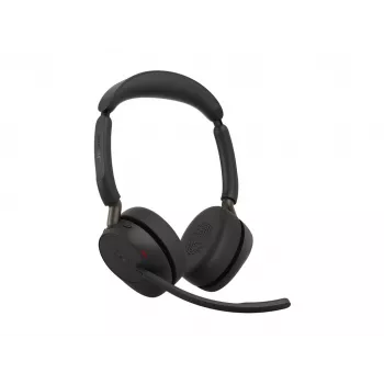 Jabra Evolve3 65 Stereo Link 390a MS Ασύρματο On-Ear headset με Bluetooth και προσαρμογέα USB-A, βελτιστοποιημένο για Microsoft Teams, Μαύρο