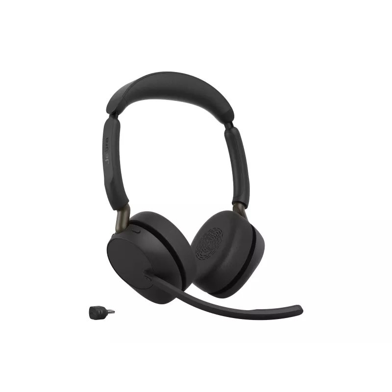 Jabra Evolve3 65 UC Stereo Headset, Link 390c, Σταθμός φόρτισης, Μαύρο