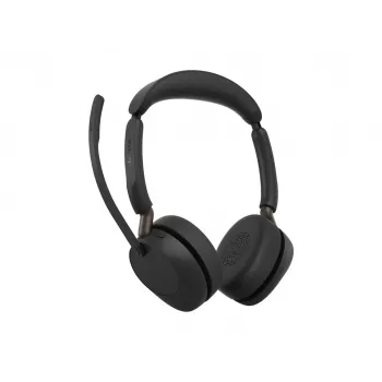 Jabra Evolve3 65 UC Stereo Headset, Link 390c, Σταθμός φόρτισης, Μαύρο
