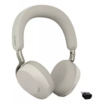 Jabra Evolve3 75 UC Ασύρματο On-Ear Bluetooth Headset με Ακύρωση Θορύβου και Προσαρμογέα Link 390c (Warm Grey)