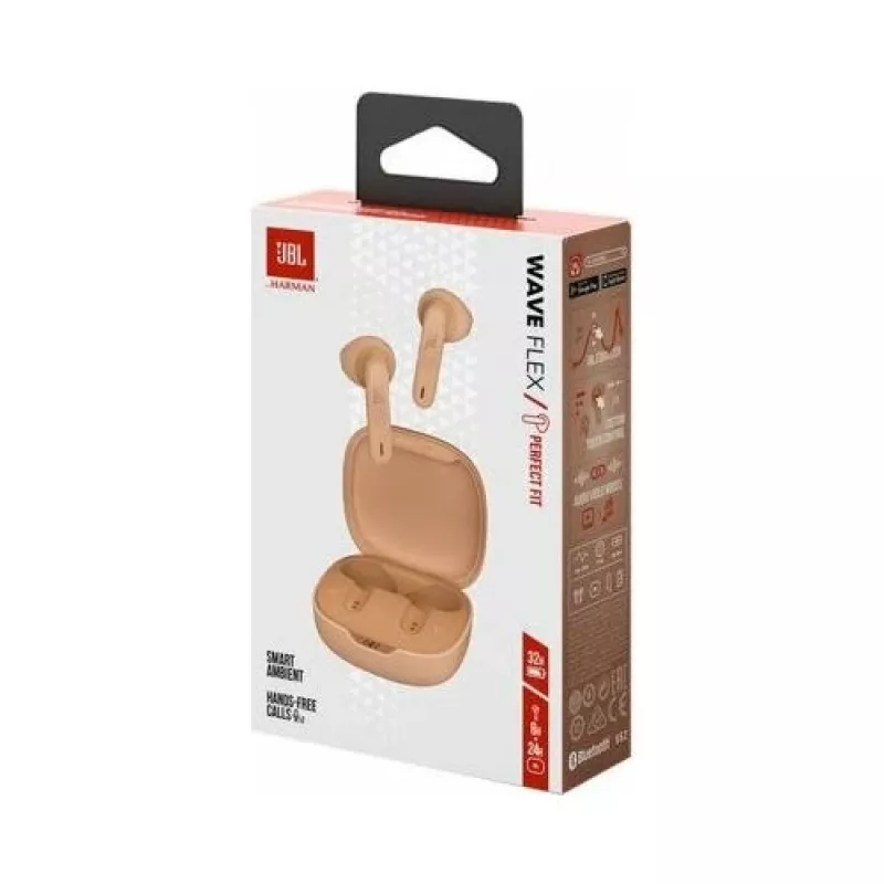 JBL Wave Flex TWS ασύρματα Bluetooth in-ear ακουστικά μπεζ EU