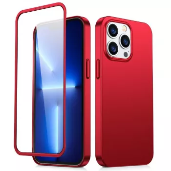 Joyroom 360 Full Case Θήκη εμπρός και πίσω για iPhone 13 Pro Max + προστατευτικό μεμβράνη tempered glass Κόκκινο (JR-BP928 Κόκκινο)