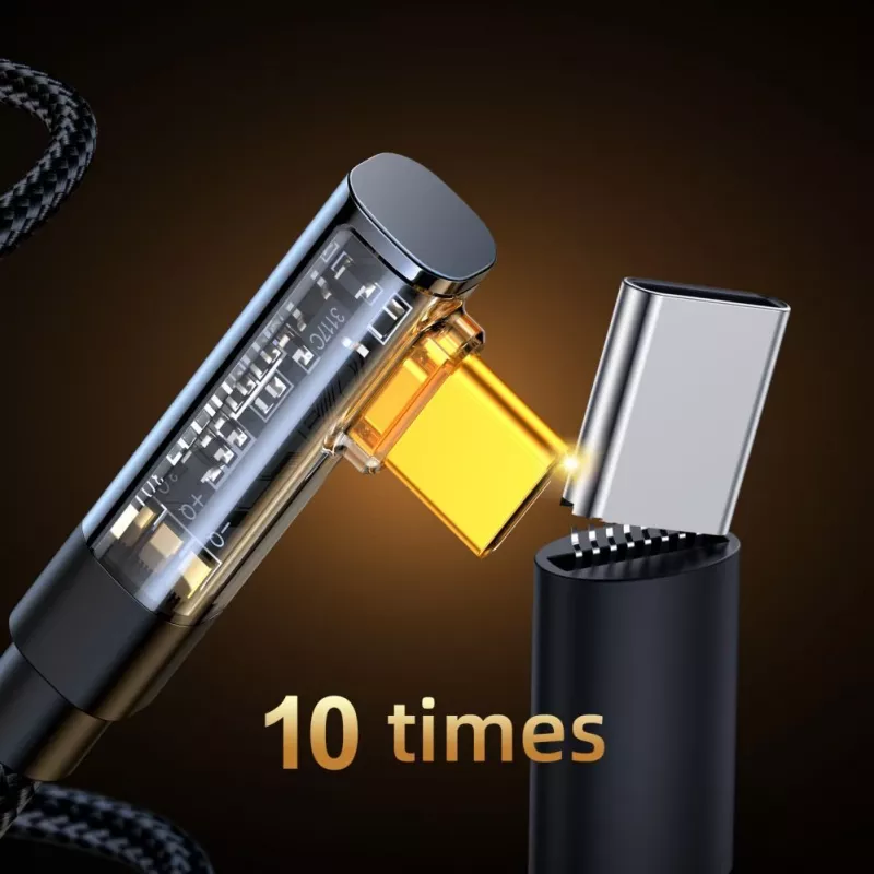 Joyroom Gaming Cable S-CC100A6 USB-C (Γωνιακό) / USB-C (Ίσιο) 100W 1,2m - Μαύρο