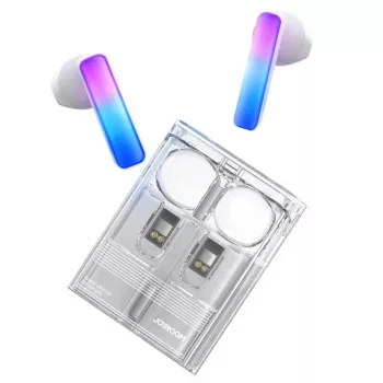 Joyroom IceLens Series ασύρματα ακουστικά True Wireless με LED φώτα, Bluetooth 5.3, λευκό (JR-TC1-WHT)