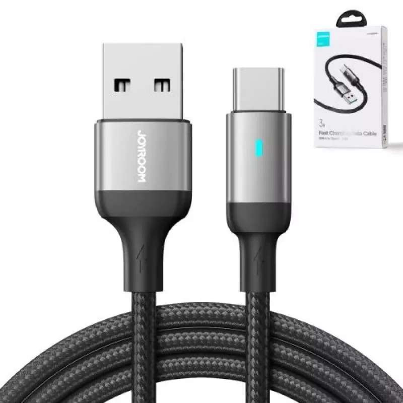 JOYROOM Καλώδιο δεδομένων USB-A σε USB-C, 3A, 1,2m, μαύρο (S-UC027A10)