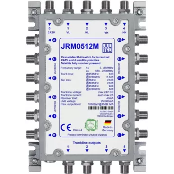 JULTEC JRM0512M Πολυδιακόπτης SAT/IF 12 εξόδων με είσοδο επίγειας λήψης