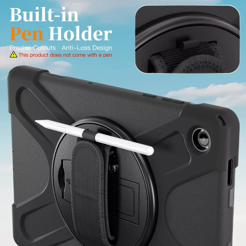 JUST MUST JM Rugged Case Grip για Samsung Galaxy Tab A11+ με ιμάντα μεταφοράς μαύρο