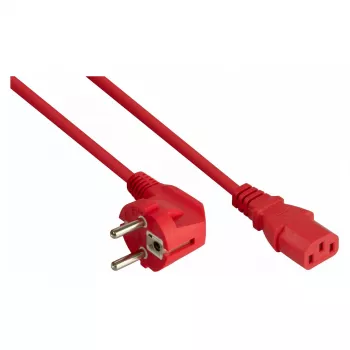 Kabelmeister Καλώδιο τροφοδοσίας 90° γωνιακό Schuko σε C13 1,8 m κόκκινο