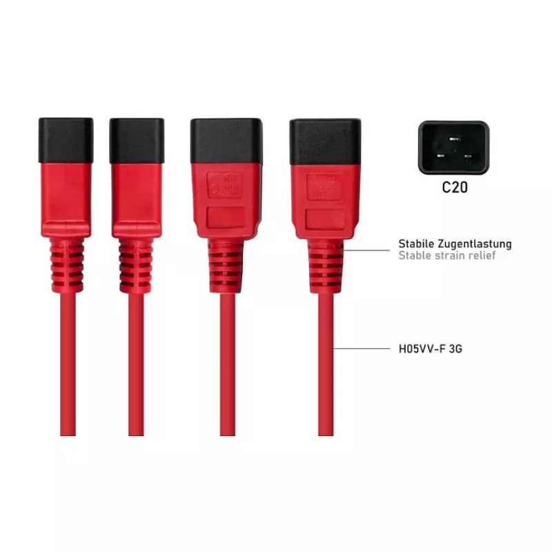 Kabelmeister Καλώδιο επέκτασης ρεύματος C20 σε C19, 2m, μαύρο