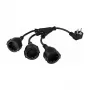 Kabelmeister SK0103-S002 Πολύπριζο 3 θέσεων Schuko, γωνιακό βύσμα 90°, καλώδιο 0,2 m, μαύρο