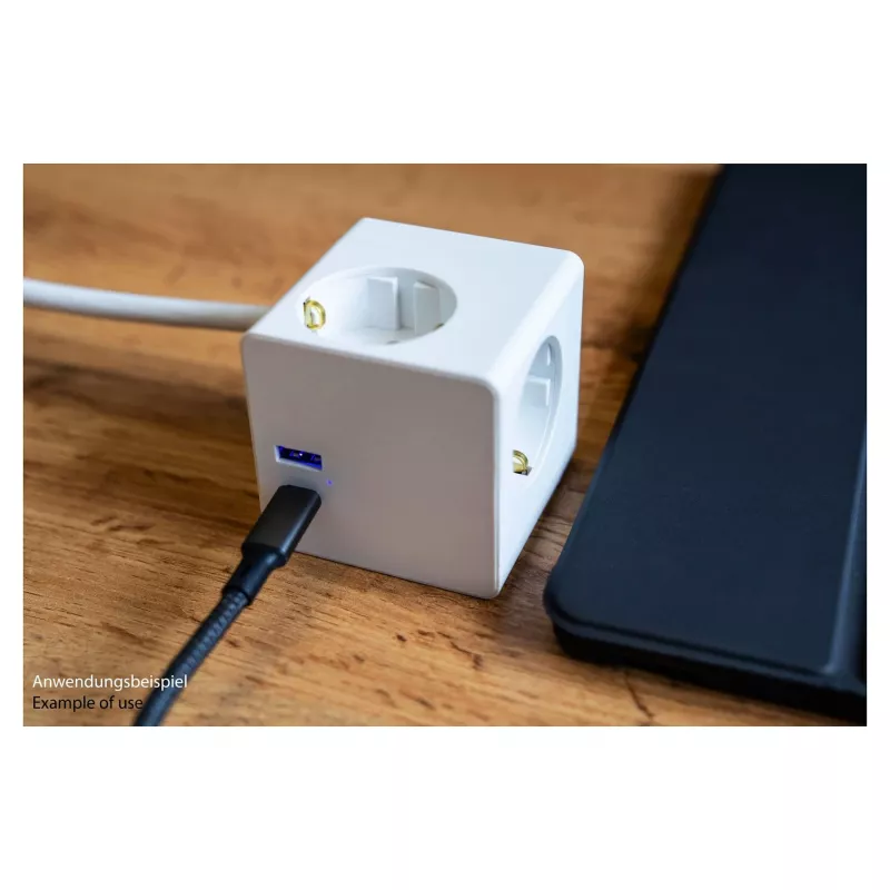 kabelmeister Κουτί Πριζών 3 Πρίζες με USB-C και USB-A, Λευκό, 2m