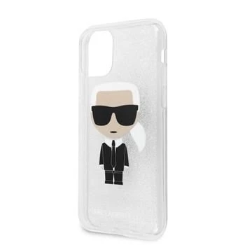 Karl Lagerfeld Apple iPhone 11 Pro Max Glitter Iconic Θήκη Σώματος Ασημί