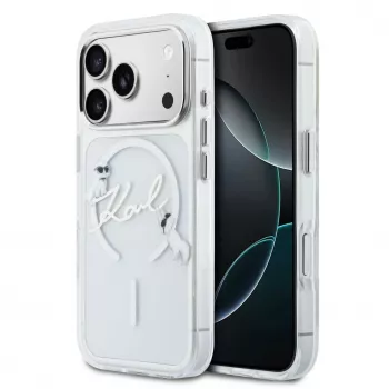 Karl Lagerfeld IML Karl Script Logo Θήκη MagSafe Σκληρή για Apple iPhone 18 Pro, Διάφανη