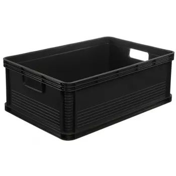 keeeper Robert 45L γραφίτης κουτί μεταφοράς, αντοχή 30kg, 60x40x22cm, στοιβαζόμενο euro container με καπάκι