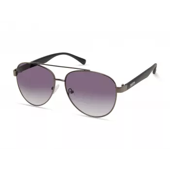 Kenneth Cole KC1394-5908B Ανδρικά Ορθογώνια Γυαλιά ηλίου - Γυαλιστερός Μαύρος Σκελετός, Γκρι Καπνού Φακοί