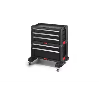KETER BOOKCASE 5 DRAWERS TOOL CHEST SET Αρθρωτό εργαλειοκιβώτιο με τροχούς μαύρο και κόκκινο