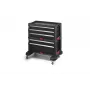KETER BOOKCASE 5 DRAWERS TOOL CHEST SET Αρθρωτό εργαλειοκιβώτιο με τροχούς μαύρο και κόκκινο