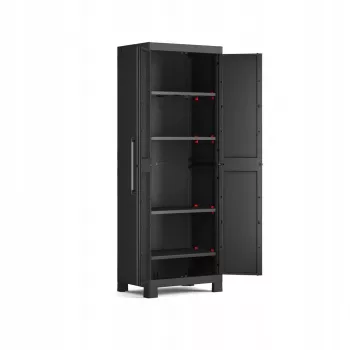 Keter Detroit Ντουλάπα 62x182x45cm με χωρισμένα ράφια - Μαύρο/Γκρι