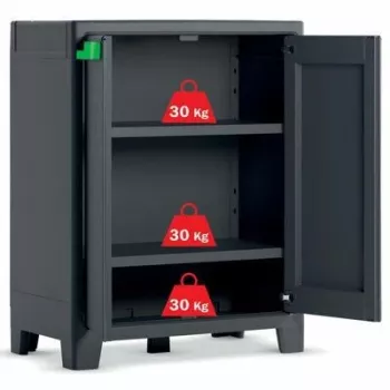 KETER Κήπου Ντουλάπα Moby Αδιάβροχη 100x80x44cm Γκρι/Μαύρη