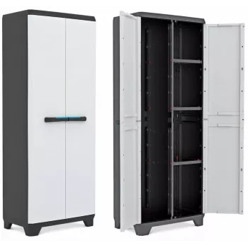 Keter Linear Cabinet Πρόσθετα ράφια 68x39x173cm συσκευασία 2 τεμ. γκρι/μαύρο