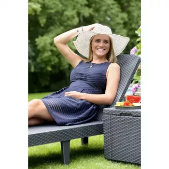 KETER Πολυθρόνα ξαπλώστρα Poly Rattan Jaipur Graphite