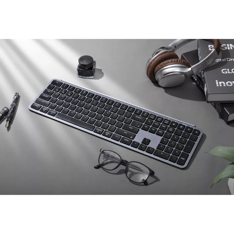 KEYCHRON B6 Pro Low-Profile Wireless Mechanical Keyboard (Γκρι/μαύρο, γερμανικό layout, Scissor Switch)