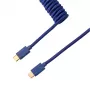 Keychron Coiled Aviator μπλε καλώδιο USB-C σε USB-A με GX16 4-Pin αποσπώμενο βύσμα, 200 cm