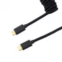 Keychron Coiled Aviator Cable - Μαύρο/Ίσιο