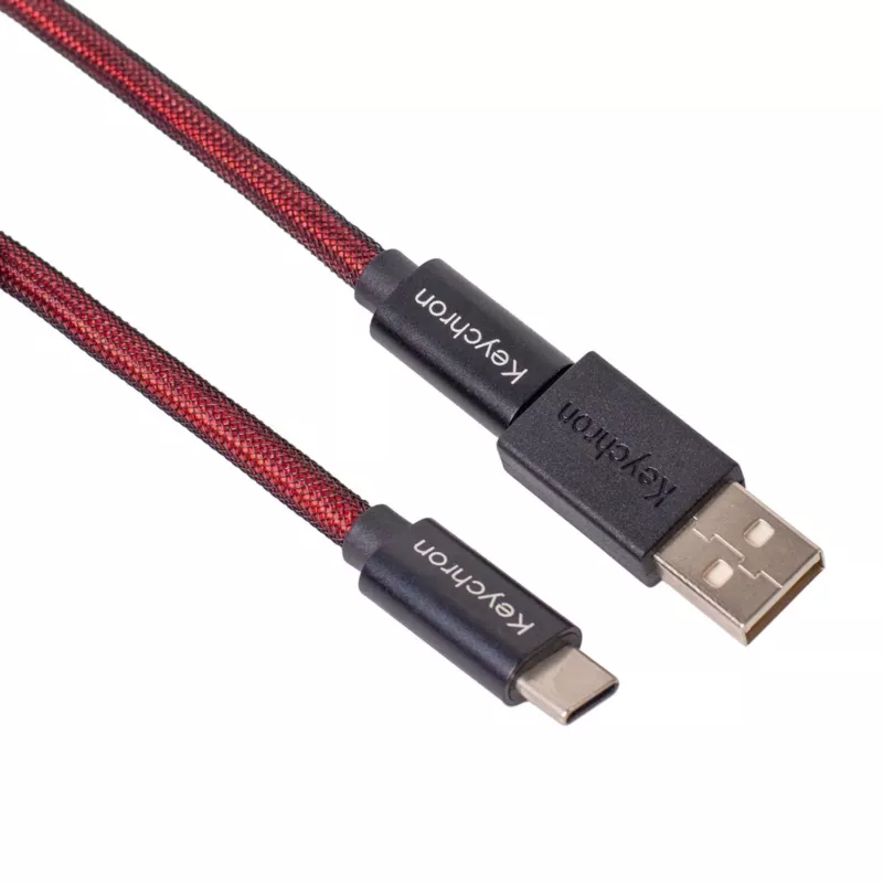 Keychron Coiled Aviator Cable - κόκκινο (USB-A σε USB-C, 2m, αποσπώμενο GX12)