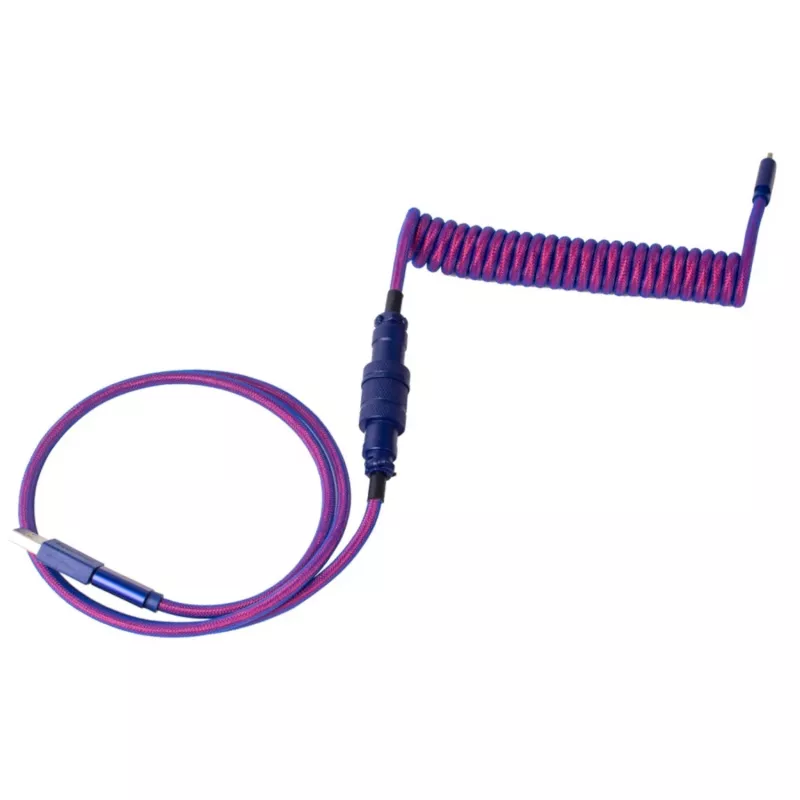 Keychron Premium Coiled Aviator Καλώδιο USB Type-C + προσαρμογέας USB-A, αποσπώμενο βύσμα Aviator, 108 cm