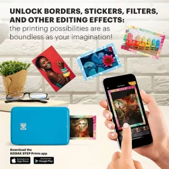 KODAK STEP Φορητός Εκτυπωτής Φωτογραφιών για Κινητά - Έγχρωμος ZINK 2x3 ίντσες - 1 ppm - Bluetooth - Μπλε