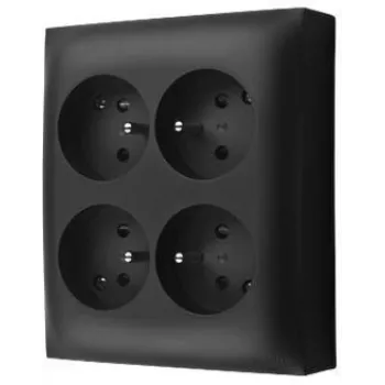 KONTAK-SIMON Aquaclick επιτοίχια πρίζα 4x Type E IP20 μαύρη ACGZN4/49