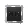 KONTAK-SIMON Simon 54 Premium Cat.6 UTP Διπλό RJ45 module δεδομένων, Μαύρο Ματ, με καπάκια προστασίας σκόνης