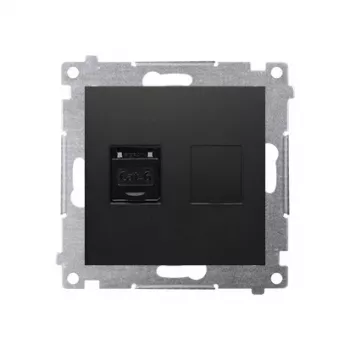 KONTAK-SIMON Simon 54 Premium Cat.6 UTP RJ45 Μονάδα πρίζας δεδομένων, Μαύρο Ματ, με καπάκι προστασίας σκόνης