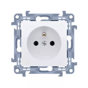 KONTAK-SIMON Simon 54 Premium Μονή Πρίζα με Προστασία Επαφής 16A 250V Λευκό Βιδωτοί Ακροδέκτες