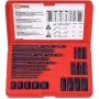 KS TOOLS σετ 25 τεμ. εξολκέων βιδών, εξολκείς αριστερόστροφοι HSS, M3-M18, με σπειροειδή τρυπάνια & οδηγούς διάτρησης (150.1305)