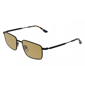 LACOSTE L277S-5519002 Ανδρικά Ορθογώνια γυαλιά ηλίου - Μαύρος σκελετός ασετάτ, Γκρι φακοί πολυανθρακικού, προστασία UV400