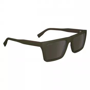 Lacoste L6009S-275 ανδρικό ορθογώνιο γυαλί ηλίου - σκελετός ασετάτ Havanna, καφέ φακοί πολυανθρακικού, προστασία UV400