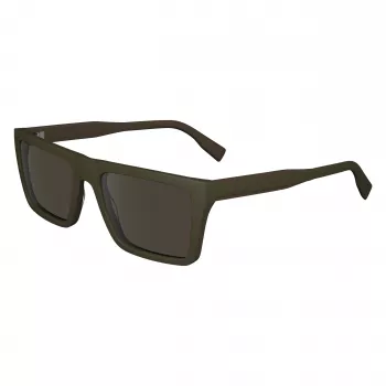 Lacoste L6009S-275 ανδρικό ορθογώνιο γυαλί ηλίου - σκελετός ασετάτ Havanna, καφέ φακοί πολυανθρακικού, προστασία UV400
