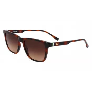 Lacoste L6041S-214 Ανδρικά Ορθογώνια γυαλιά ηλίου Havana Σκελετός Ασετάτ Καφέ Φακοί Πολυανθρακικού 54mm